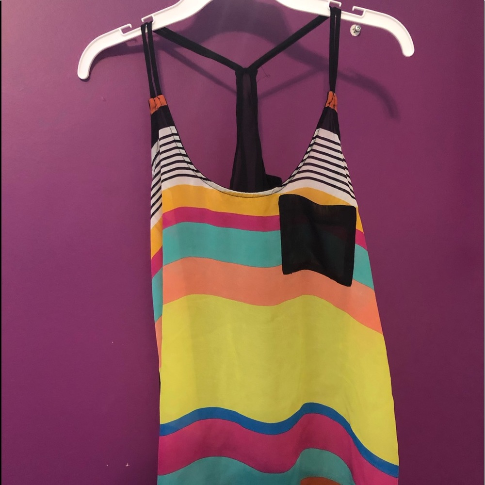 Striped sheer tank top